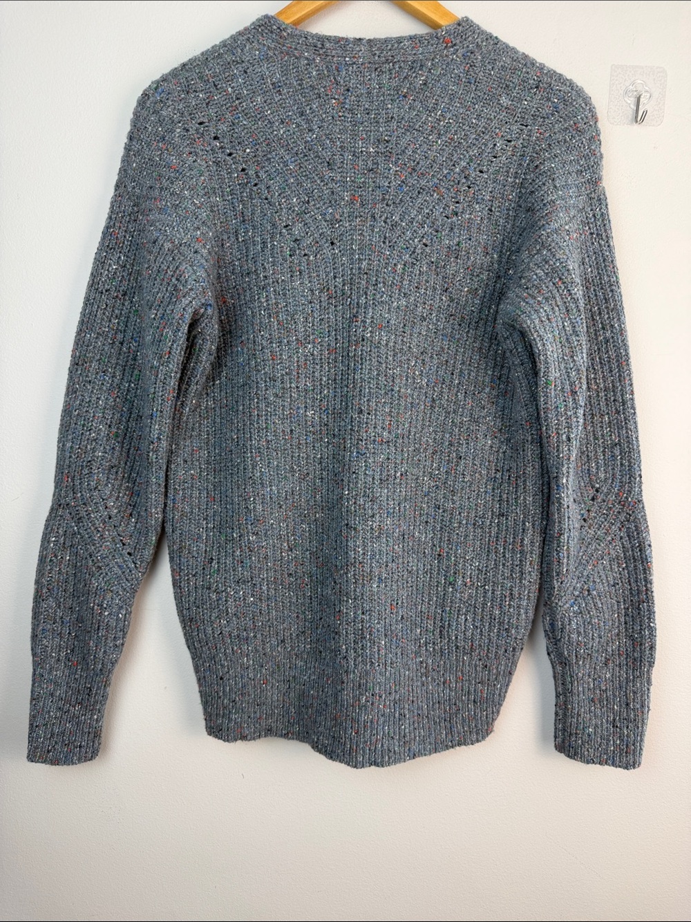 Rag & Bone Eco Donegal V-Neck Blue Sweater XS Relaxed Fit Recycled Wool Blend - Picture 10 of 16
